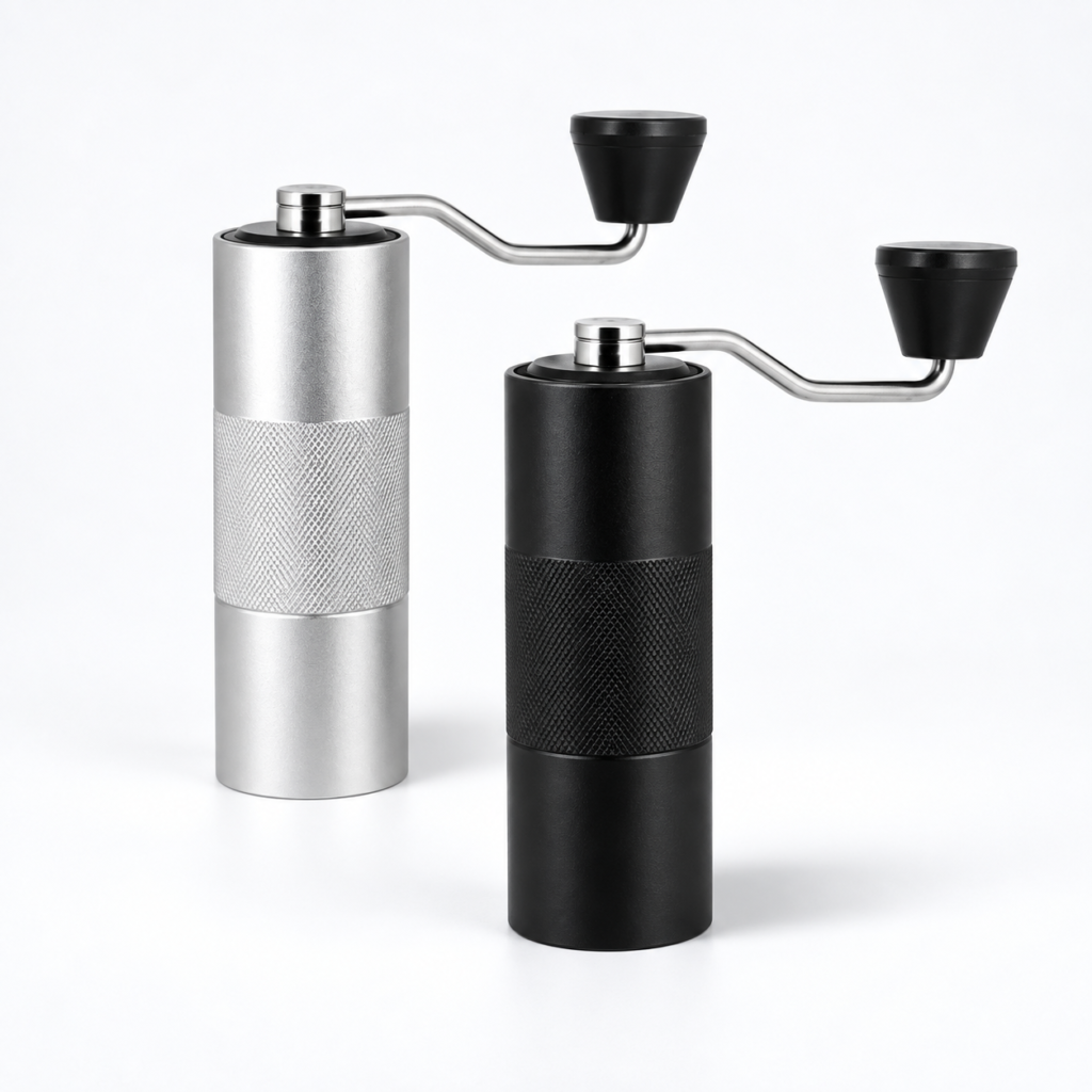 Silver and Black Manual Coffee Grinders