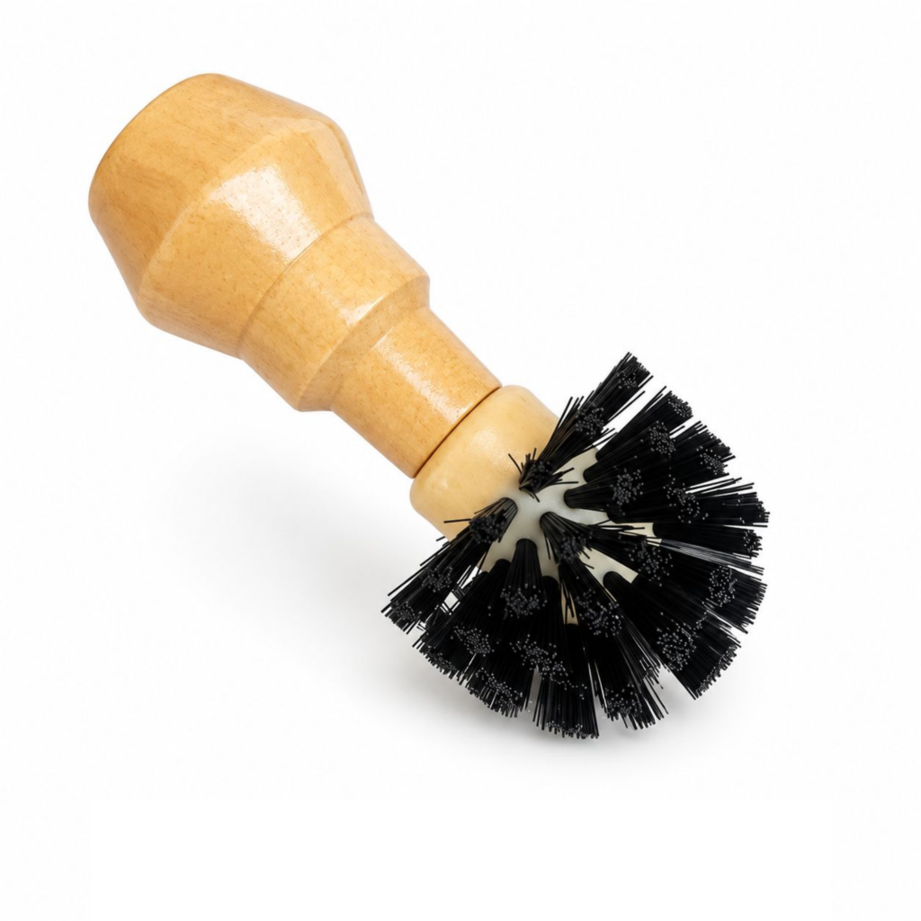 Wooden-Handle Portafilter Cleaning Brush
